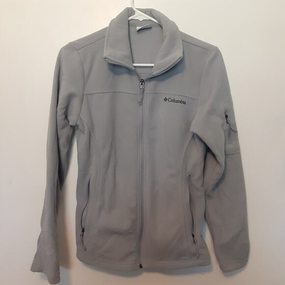 Columbia Fleece Jacket Full Zip Zipper Pockets Women’s Size Small Gray - Picture 1 of 8